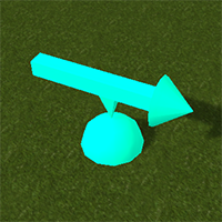 A picture of a ball and arrow