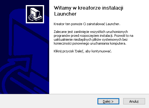 Screenshot Launcher kreator instalacji start.png